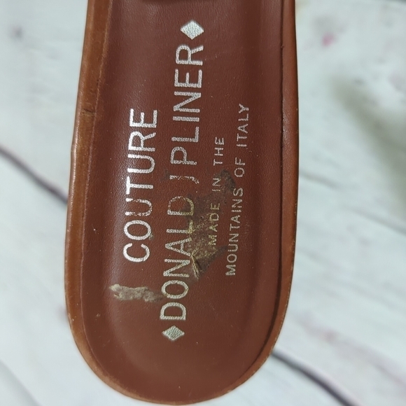 DONALD J. PLINER COUTURE Donald J Pliner Brown Yellow leather mules 7 - Picture 10 of 11